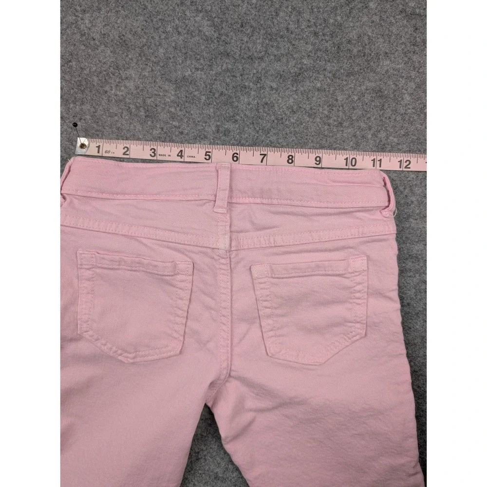 Gymboree Girls Pink Super Skinny Ruffle Side Trim Jeans Size 7 Adjustable Waist